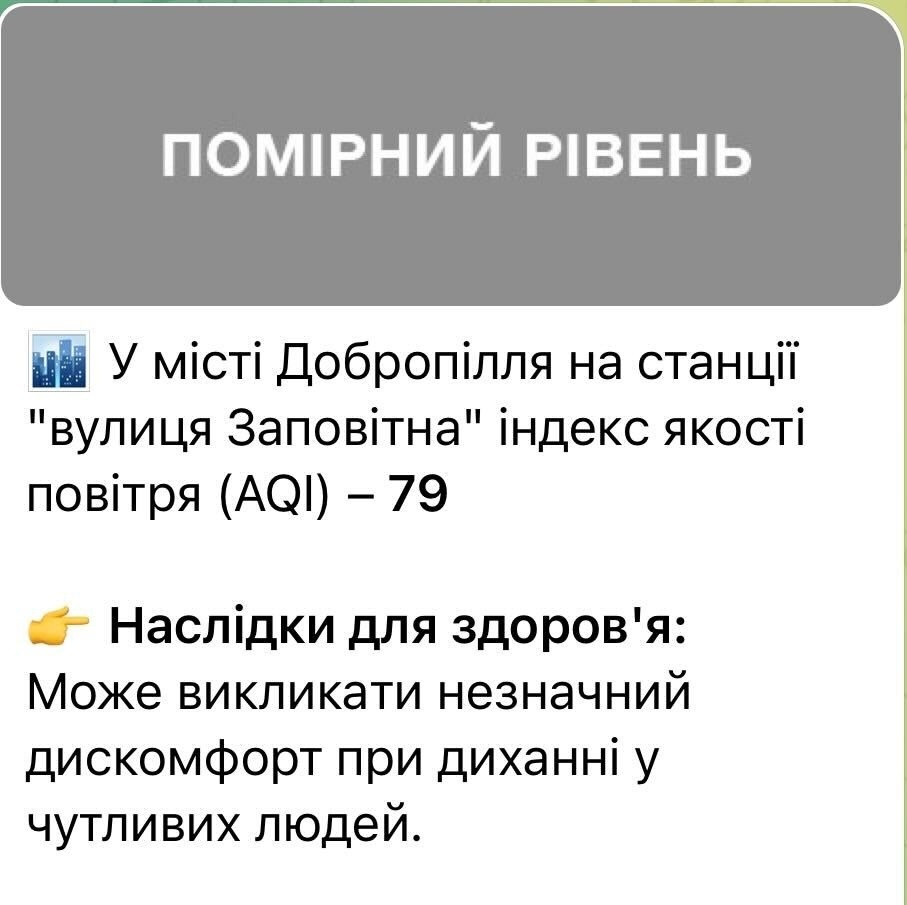 Якість повітря у Добропіллі