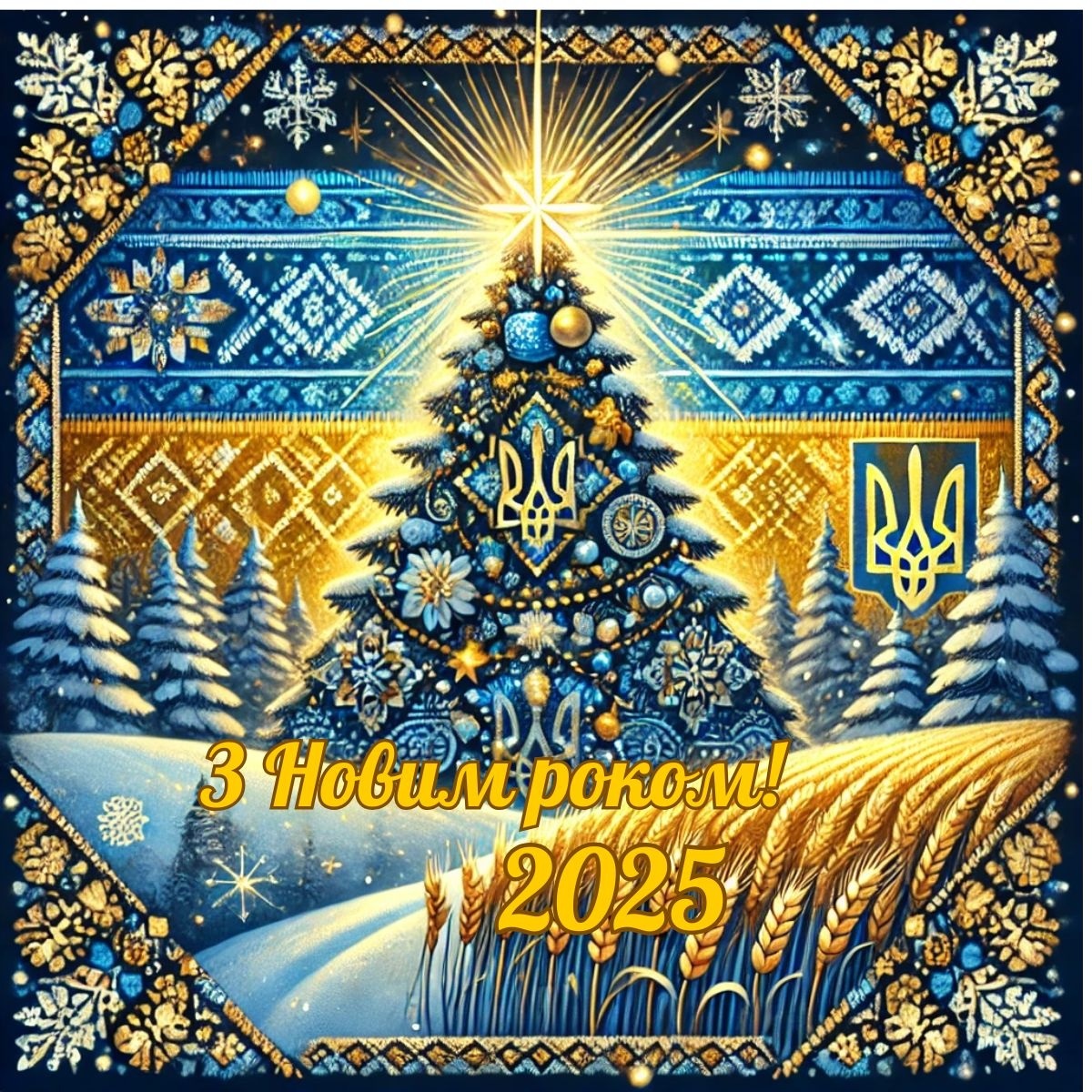 Листівка з Новим роком патріотична